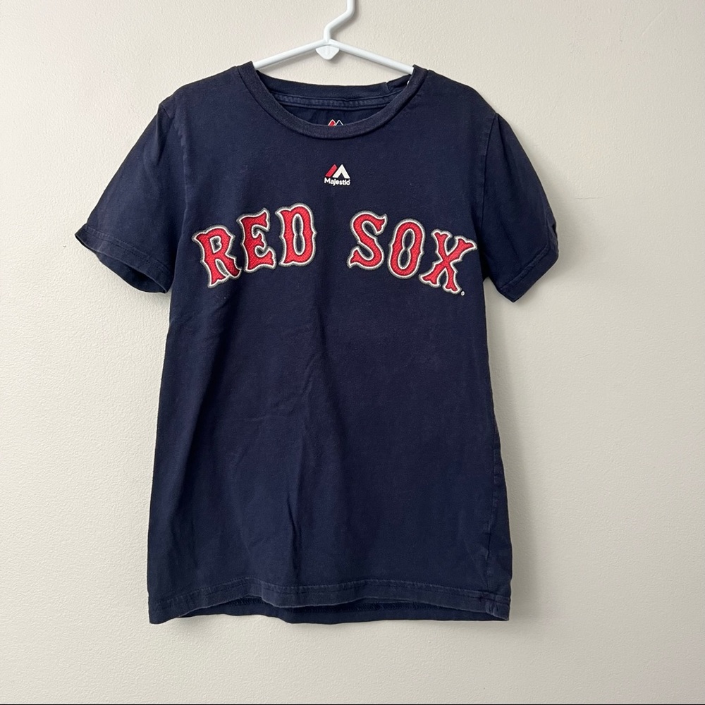 🔥 2/10 Boys Boston Red Sox Ortiz 34 Majestic MLB shirt small 8